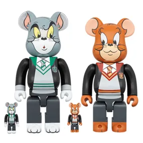 400%   100% Bearbrick Tom & Jerry in Hogwarts House Robes