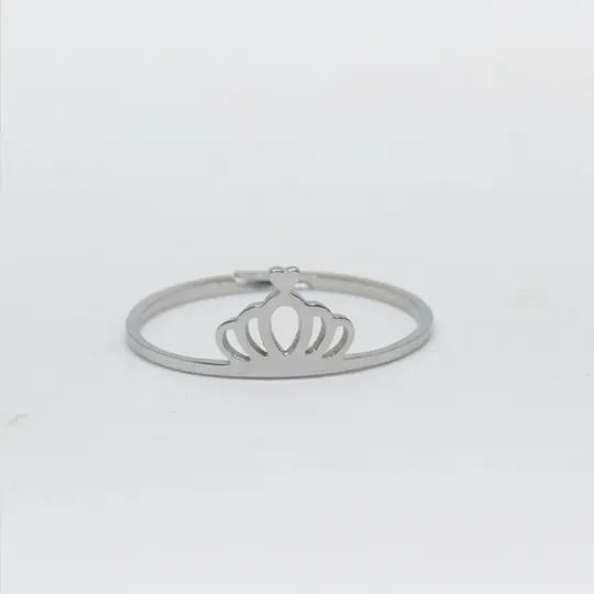 ACIER INOXYDABLE - Bague Ajustable Mini Couronne