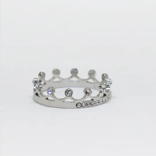 ACIER INOXYDABLE - Bague Ajustable Princesse Strass