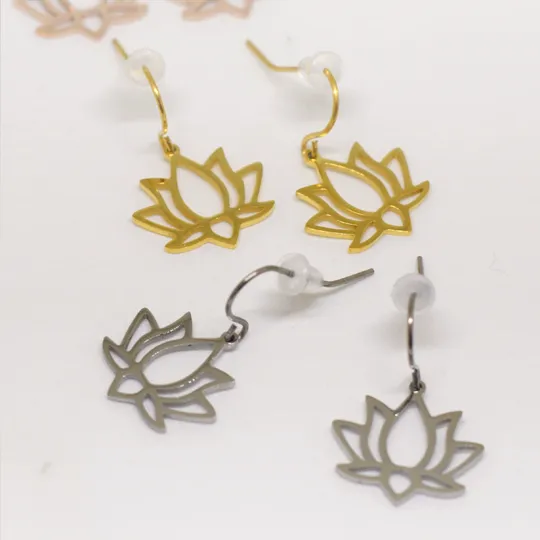 ACIER INOXYDABLE - Boucles d'Oreilles Lotus