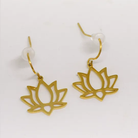 ACIER INOXYDABLE - Boucles d'Oreilles Lotus