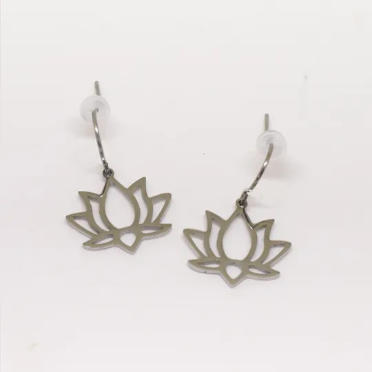 ACIER INOXYDABLE - Boucles d'Oreilles Lotus