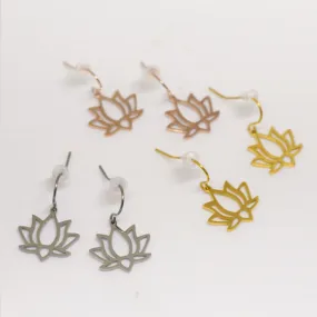 ACIER INOXYDABLE - Boucles d'Oreilles Lotus