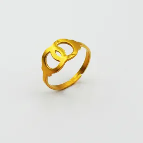 ACIER INOXYDABLE - INFINI ∞ Bague Double Anneaux