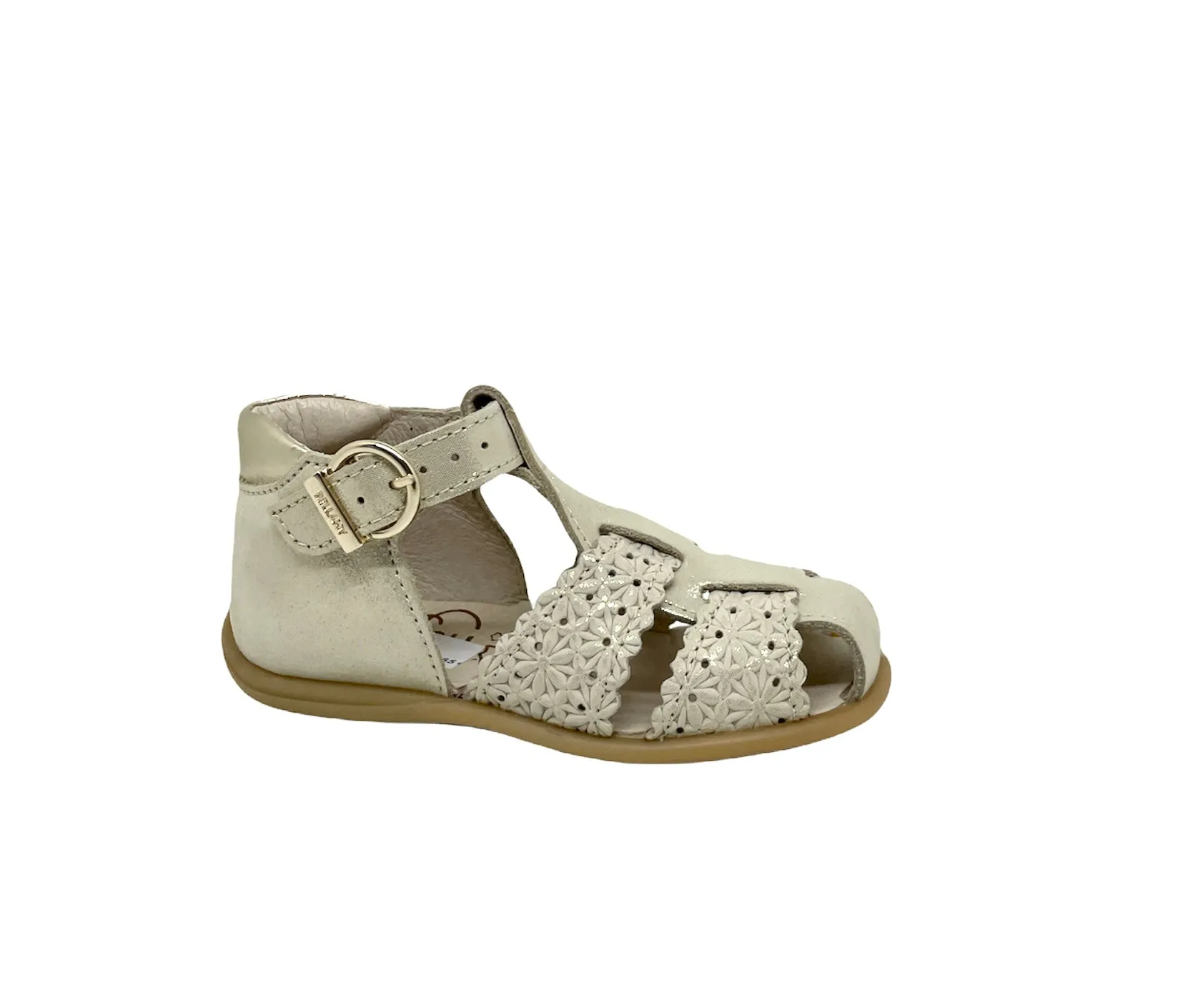 BELLAMY DANUBE Beige broderie Sandales Nu Pieds