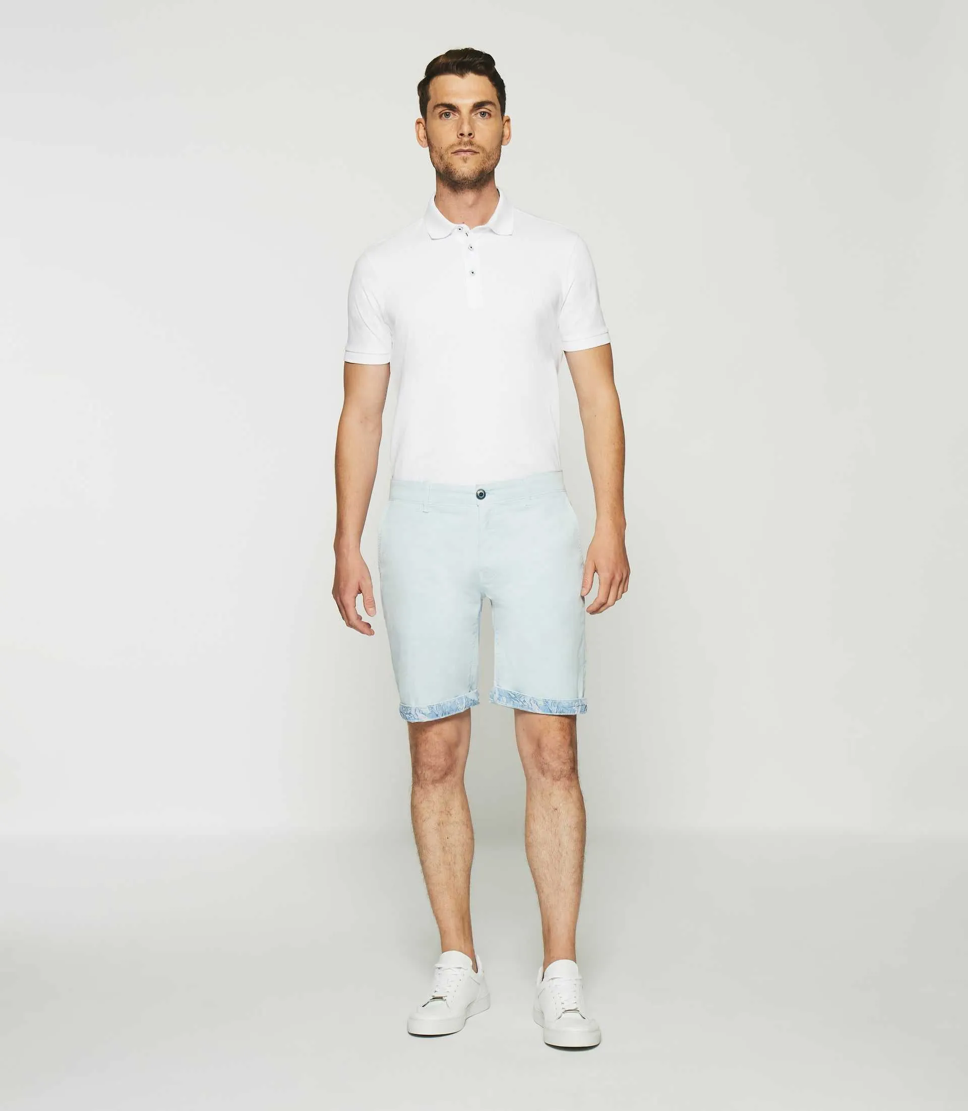 Bermuda en coton stretch bleu ciel SLOWLY