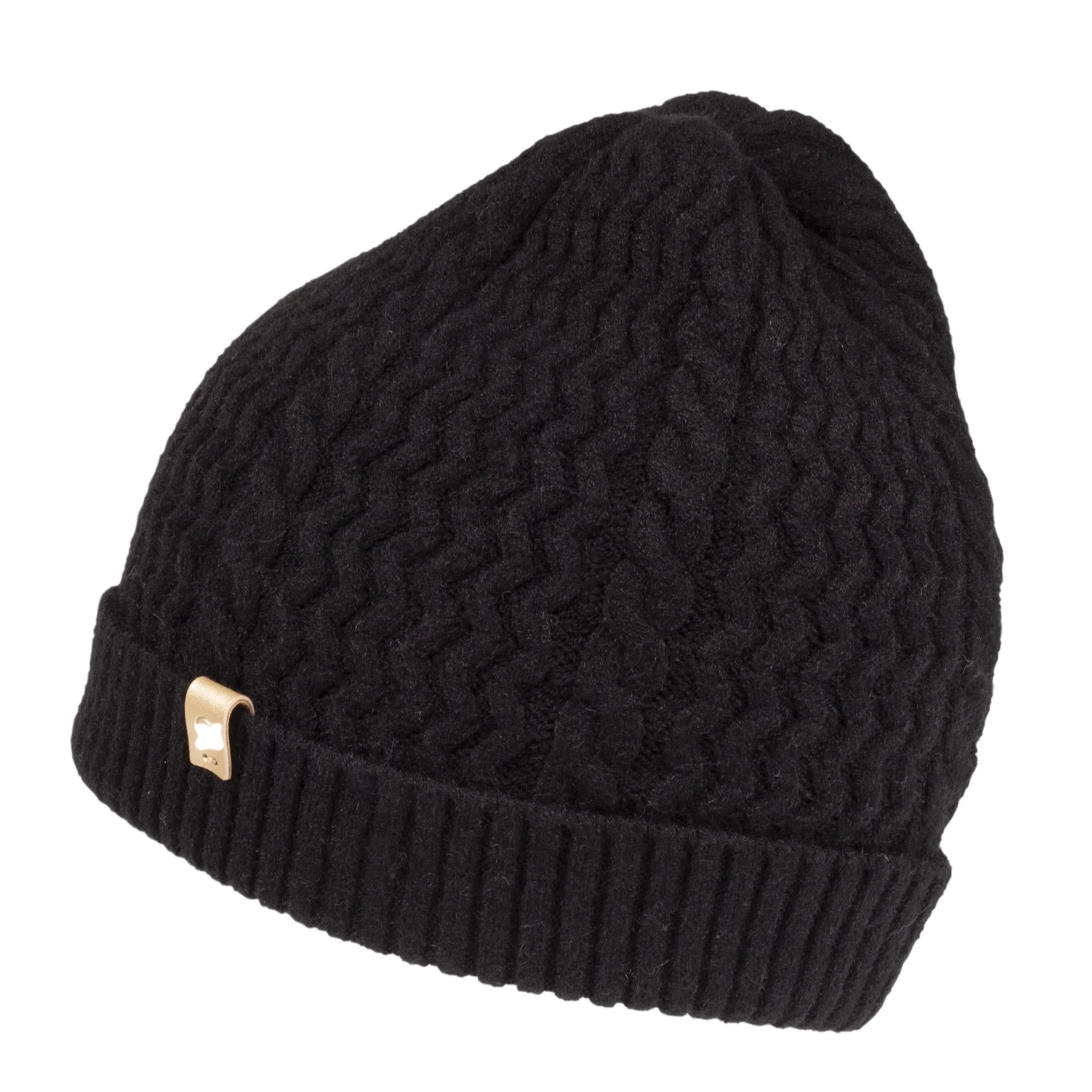 Bonnet Femme torsades Noir