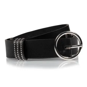 Ceinture Femme ronde grainée Noir