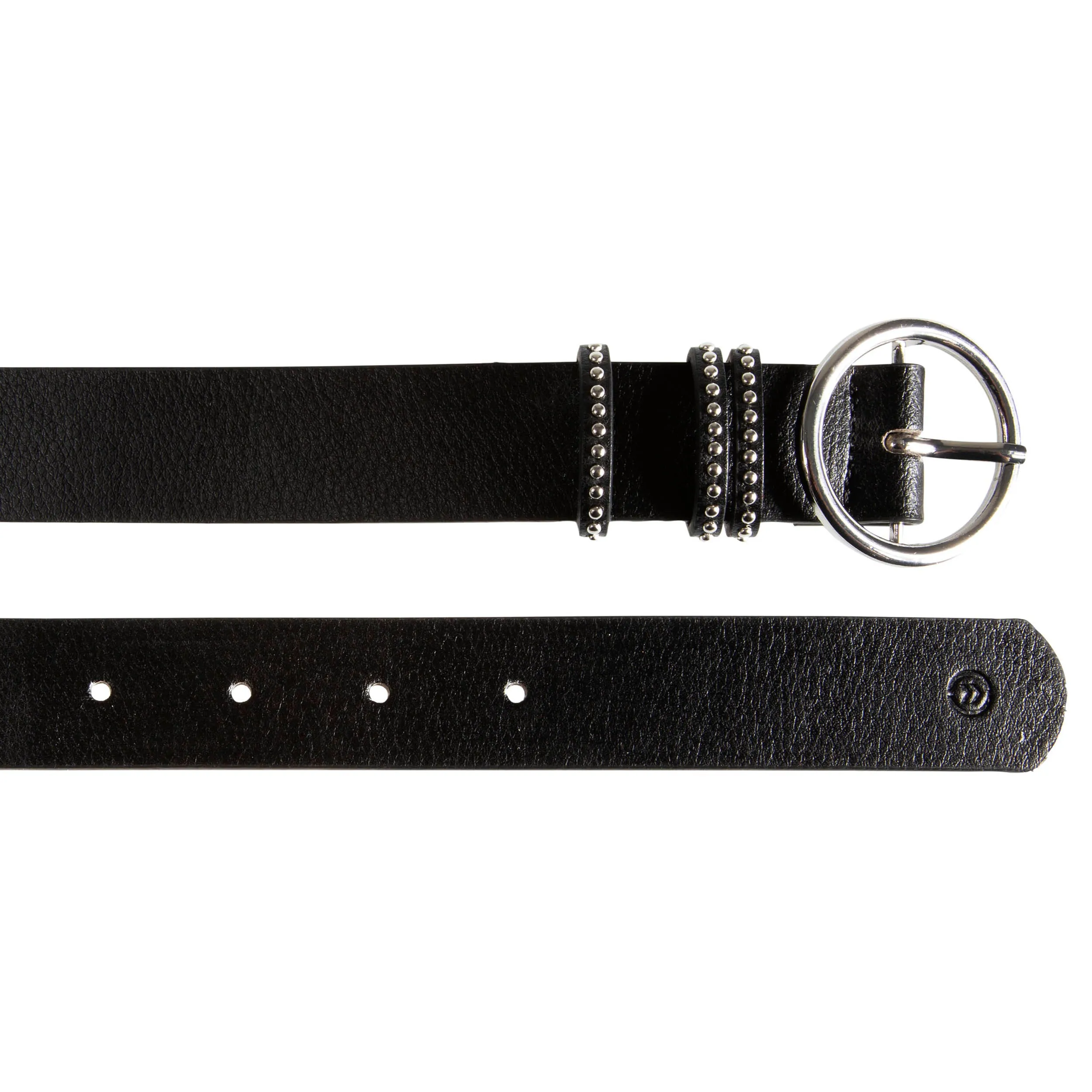 Ceinture Femme ronde grainée Noir