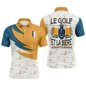 Chiptshirts - Polo De Golf, Cadeau Humour Pour Fans De Golf, Polo de Sport Homme et Femme, Golf et Bière - Le Secret du Bonheur - CTS27052211