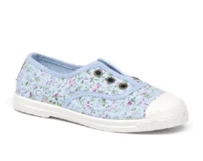 CIENTA TOILE  élastique 70999 bleu fleurs Toiles Espadrilles