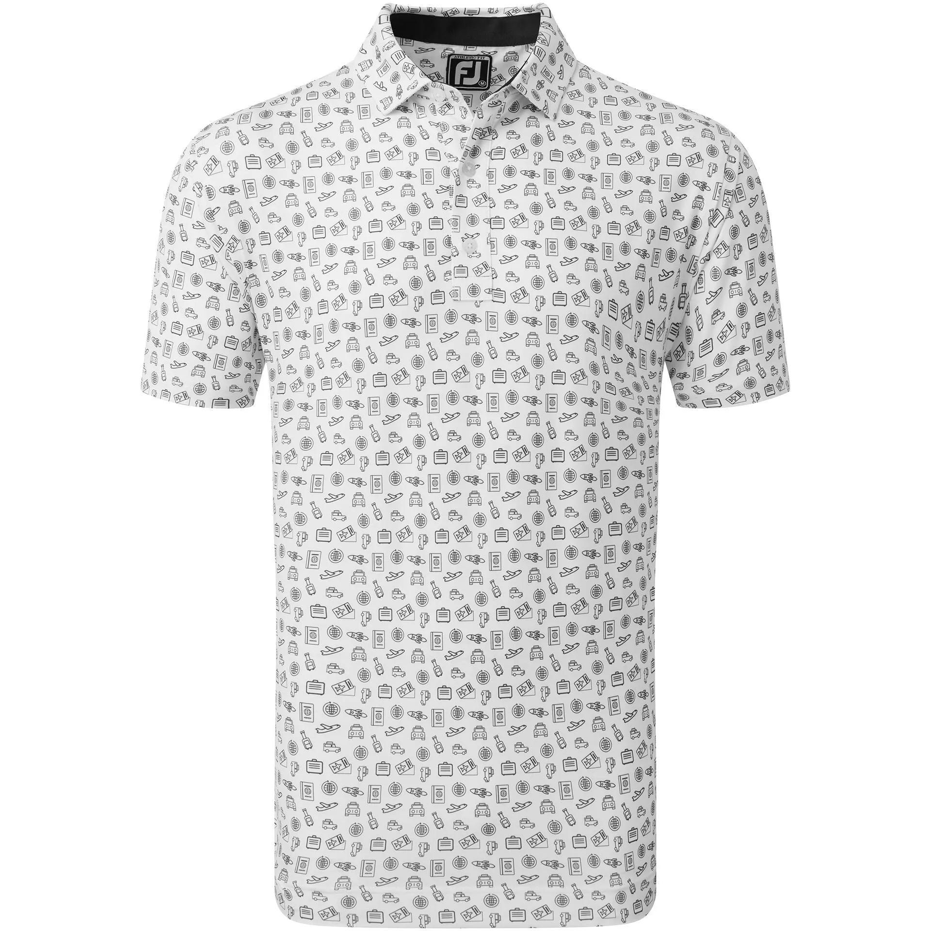 Footjoy Polo Travel Print White Black