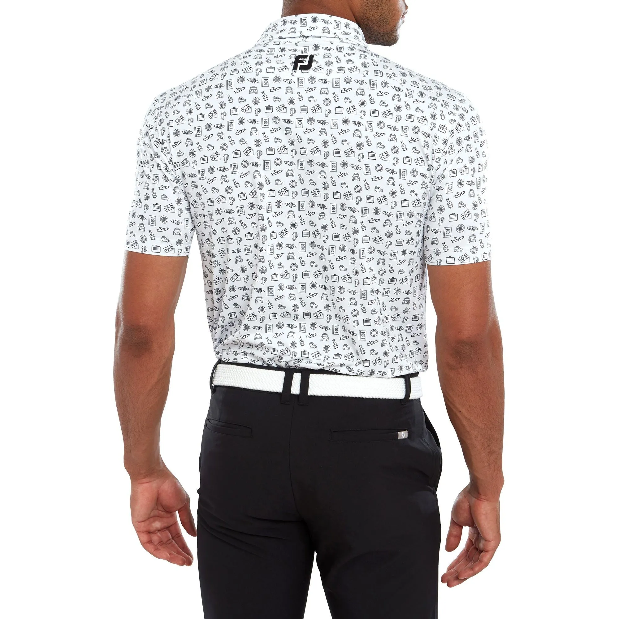 Footjoy Polo Travel Print White Black