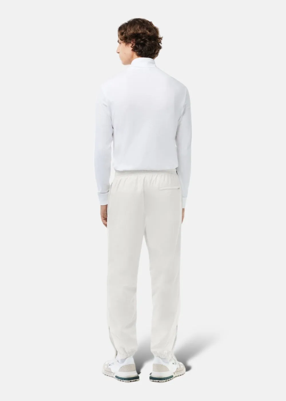 Pantalon de survêtement Lacoste en tissu déperlant blanc