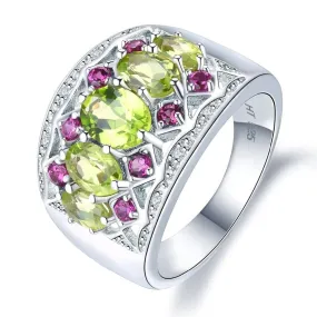 Peridot Cocktail 925 Sterling Silver Ring