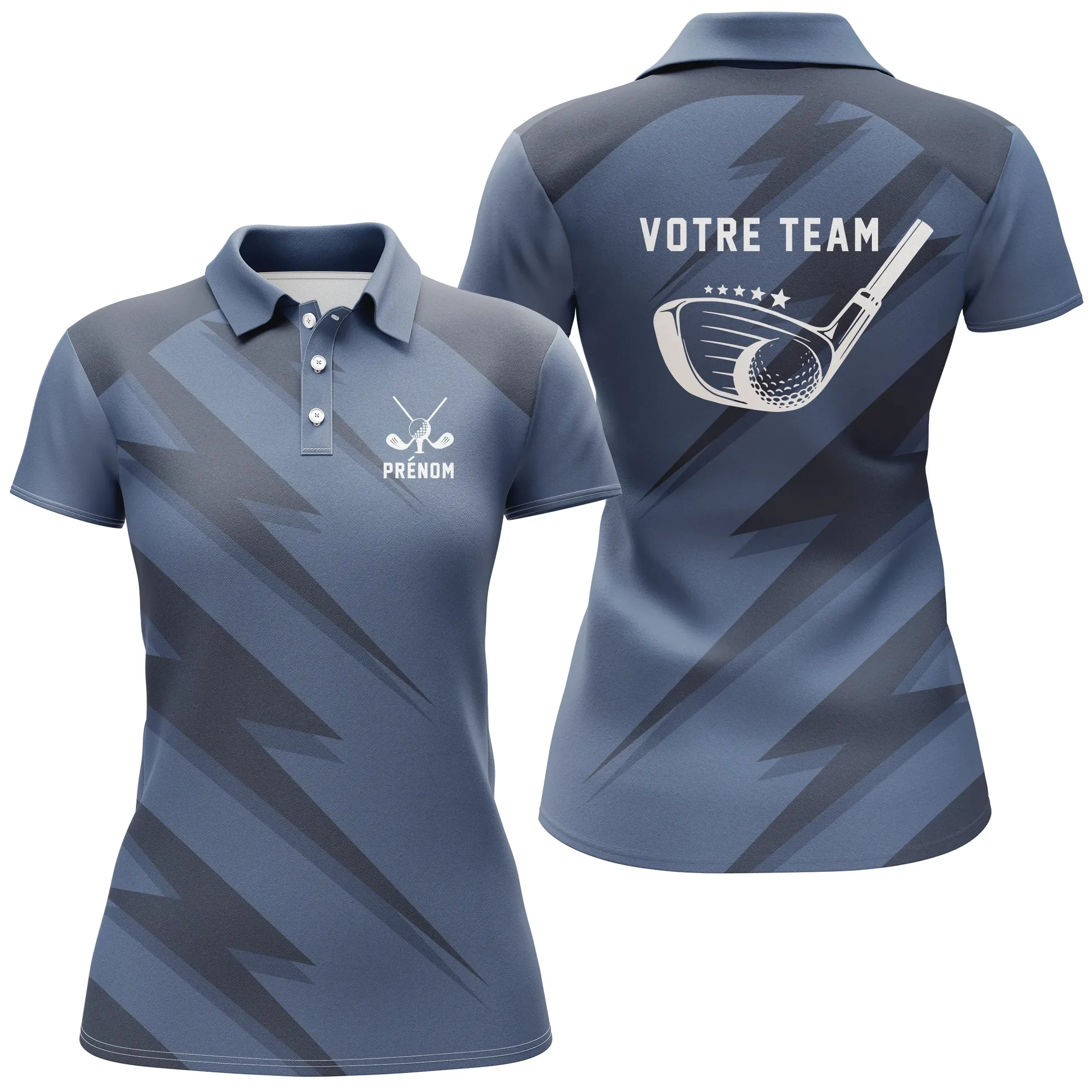 Polo Golf Homme Femme Personnalisé - Bleu Marine avec Motif Club de Golf - Style Golfique Unique - CT03072316