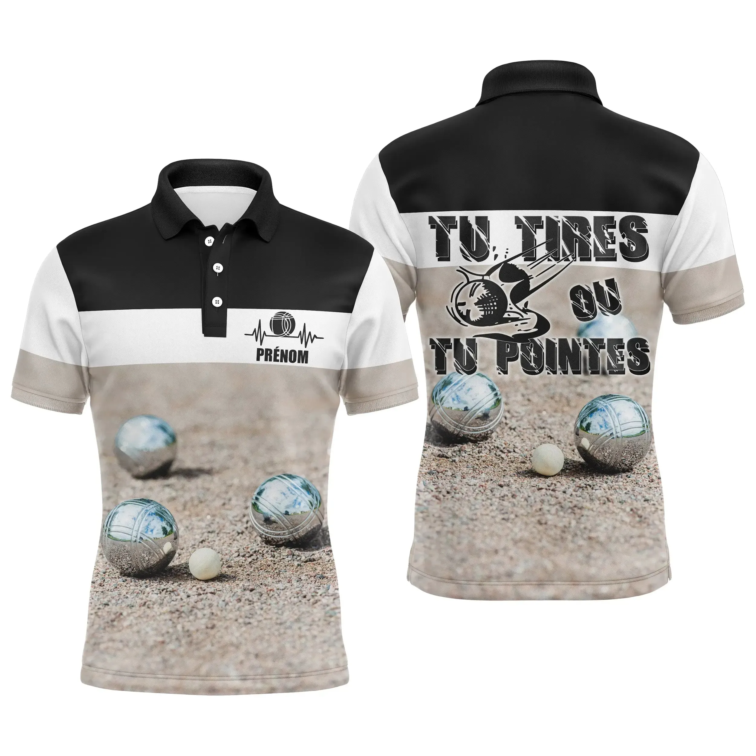 Polo Personnalisé Pétanque, Cadeau Idéal Bouliste, Tu Tires Ou Tu Pointes - CT13122215