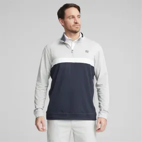 Puma Pull de Golf Pure Colorblock 1/4 Zip Ash Grey deep navy