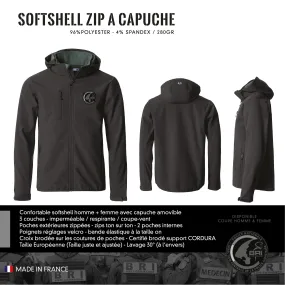 Softshell Zip à Capuche BRI Strasbourg