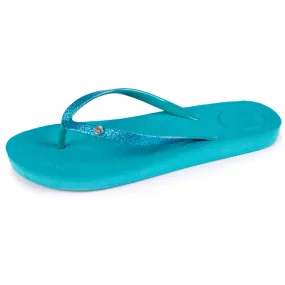 Tongs Femme  tige paillettes Turquoise