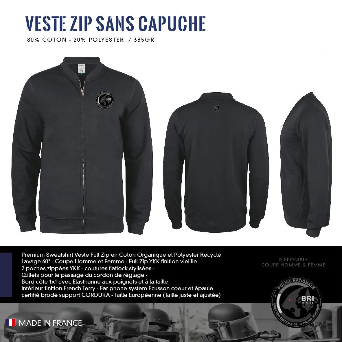 Veste Zip Sans Capuche BRI CREIL